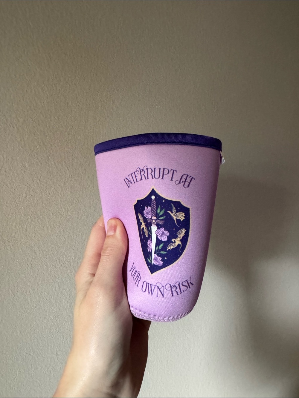 Brand New Purple M Coffee Sleeve with handle